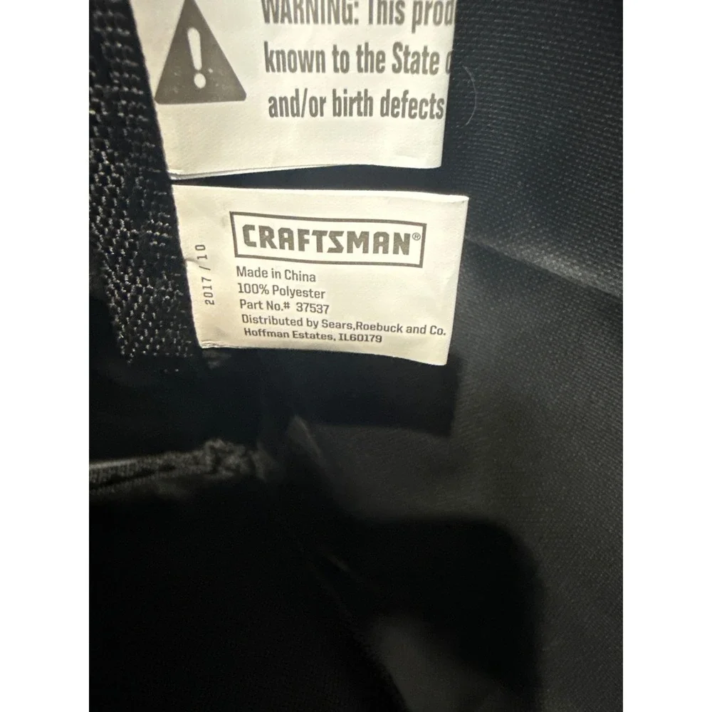 Craftsman 17 Inch Tool Bag Black Red Polyester Zippered Organizer 37537‎
